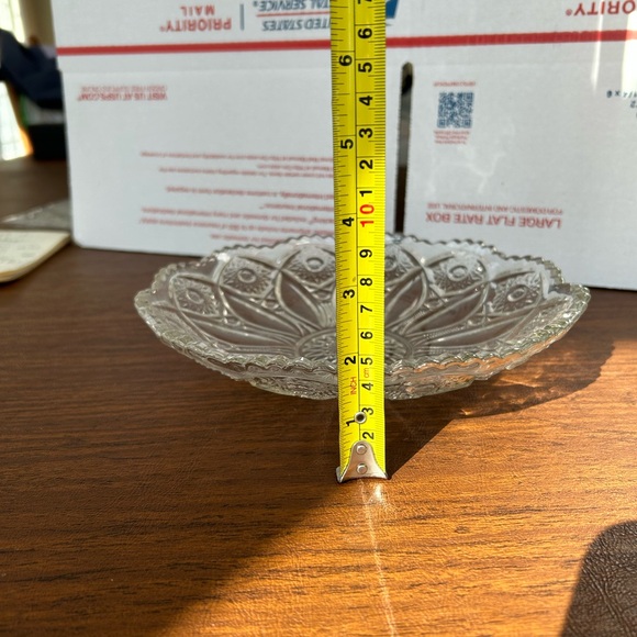 Vintage bowl EAPG Clear Crystal Glass McKee Sawtooth Sunburst Candy Dish - Picture 5 of 5